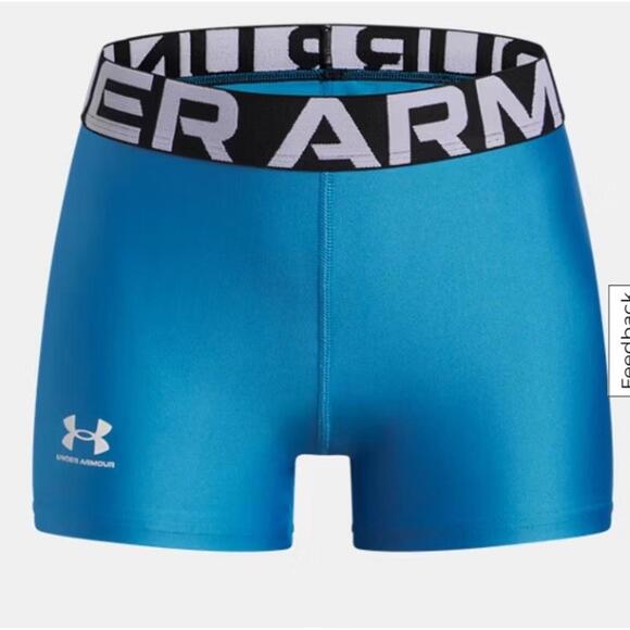 Under Armour Pants - $30 Under Armour Women's HeatGear Mid Rise Shorty 3” Shorts Size Small Blue
